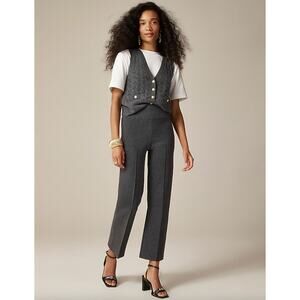J.Crew Delaney Kickout Sweater Pant Stretch Knit Pintuck Heather Gray XS NWT